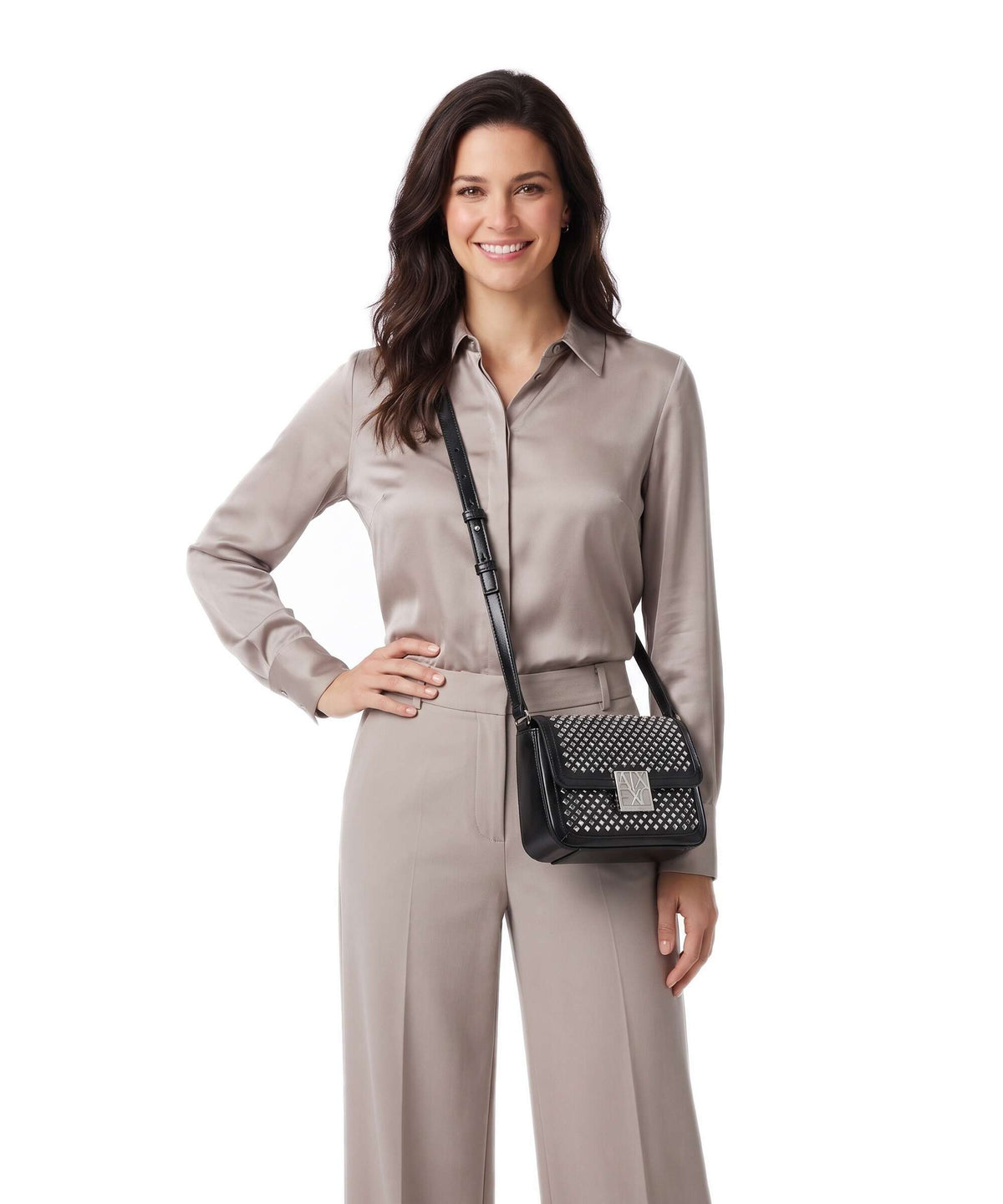 Armani Exchange Amy S Crossbody bag black/crystal