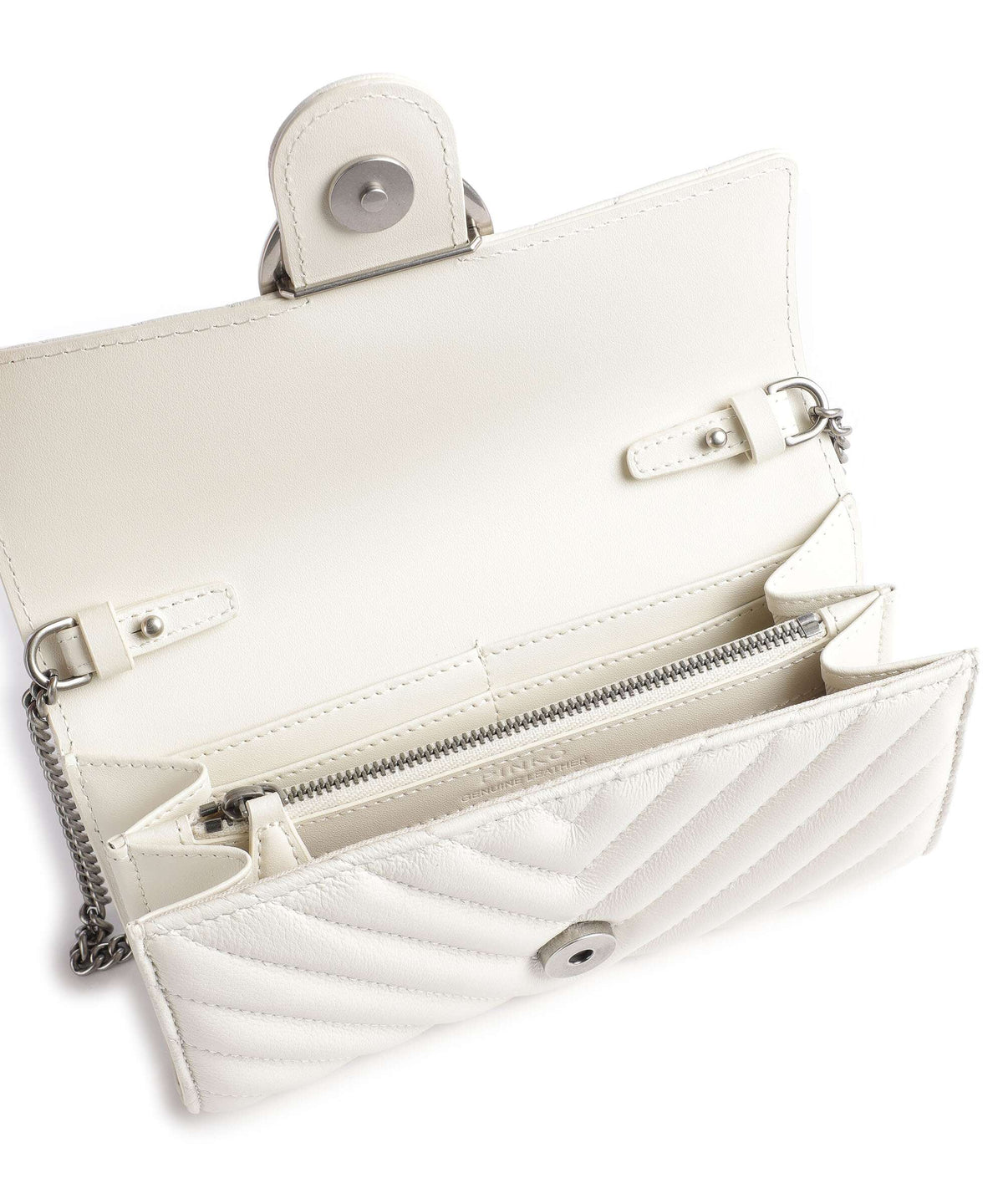 Pinko Love One Wallet bianco seta/old silver