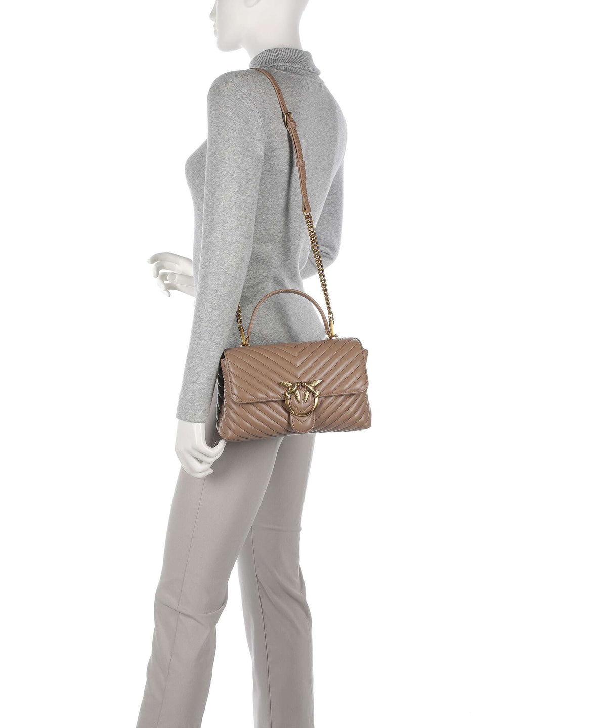 Pinko Love Lady Puff Classic Handbag biscotto zenzero/antique gold