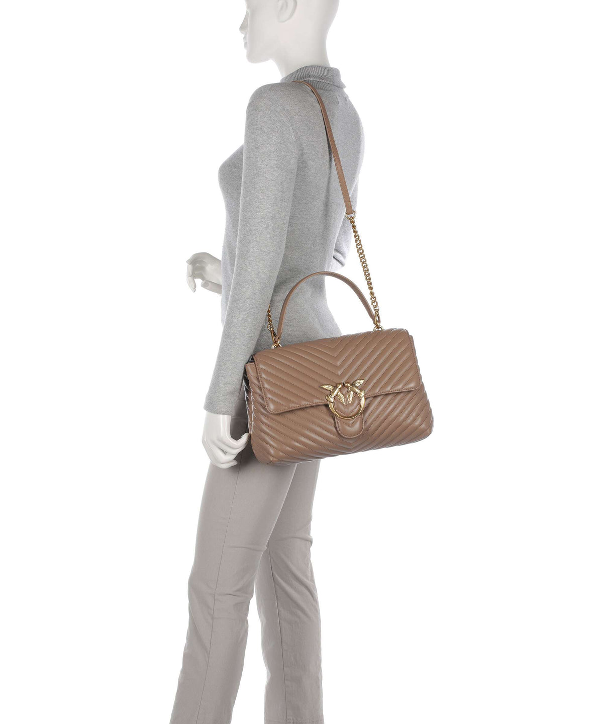 Pinko Love Lady Puff Big Handbag biscotto zenzero