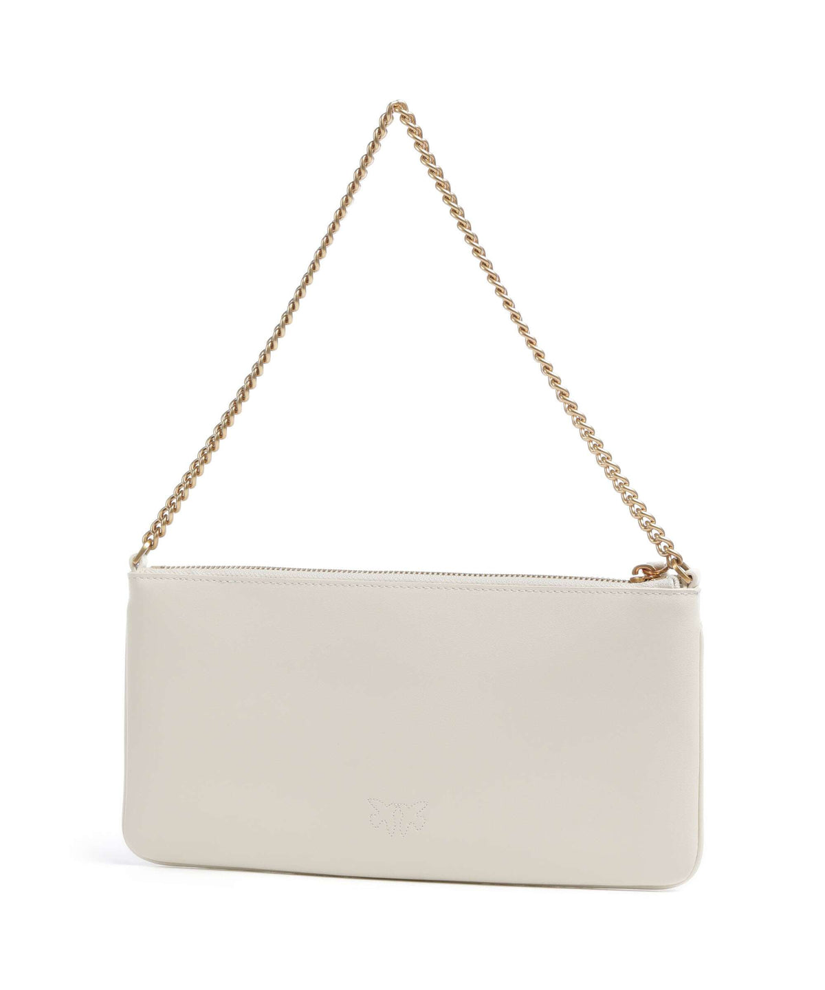 Pinko Flat Horizontal Shoulder bag bianco seta/antique gold
