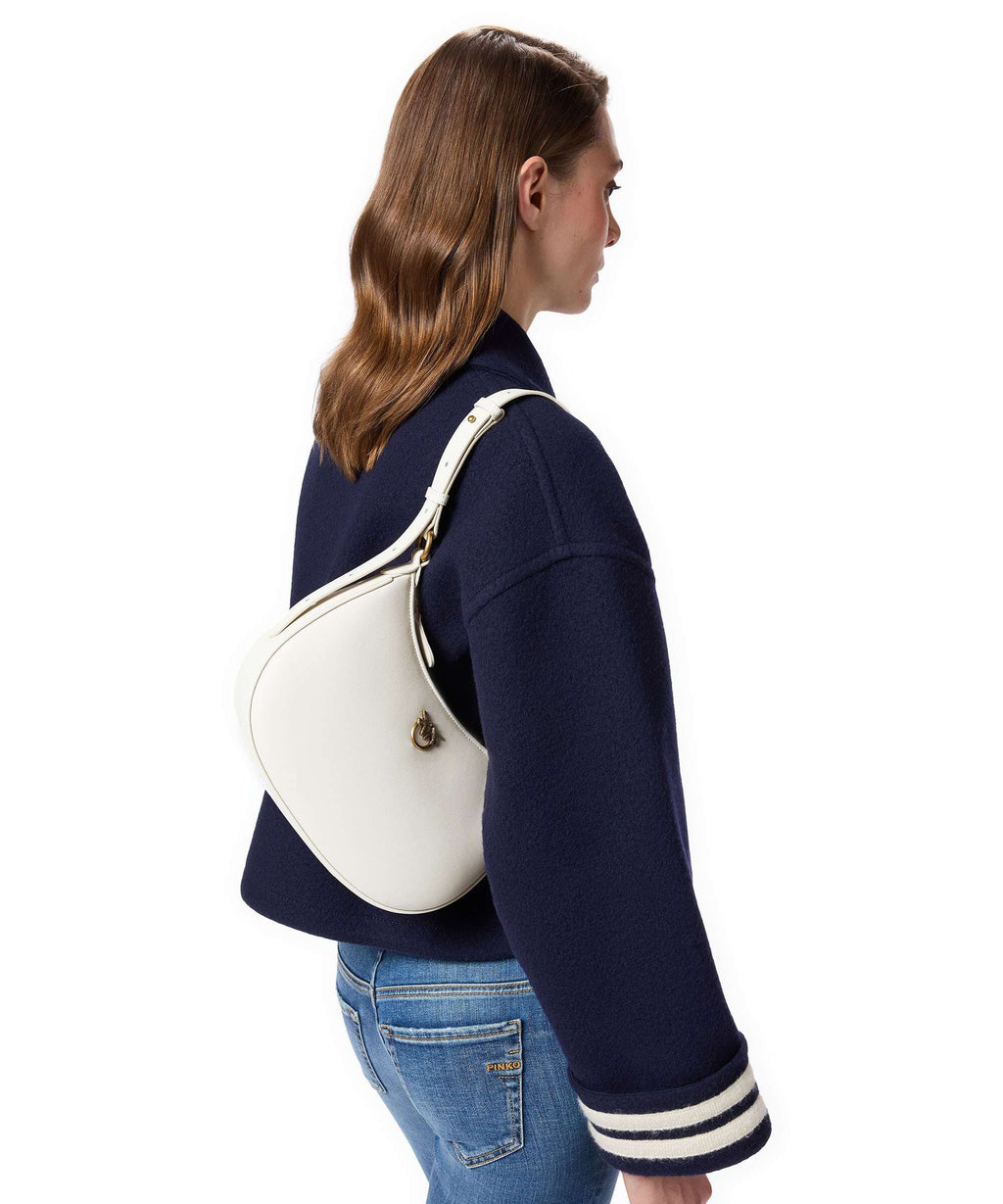 Pinko Half Moon Mini Shoulder bag bianco seta/antique gold