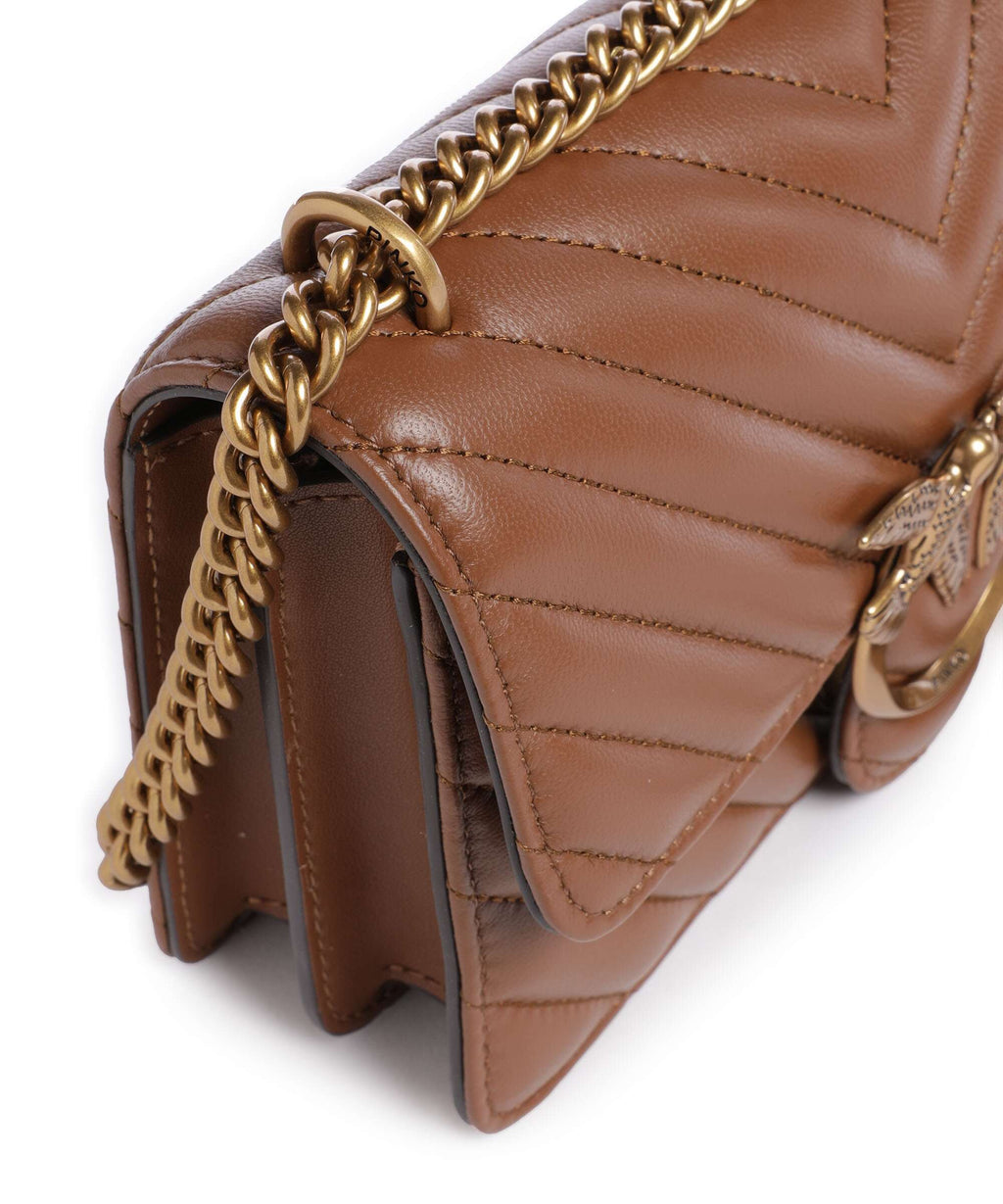 Pinko Love One Mini Shoulder bag marrone/leone/antique gold
