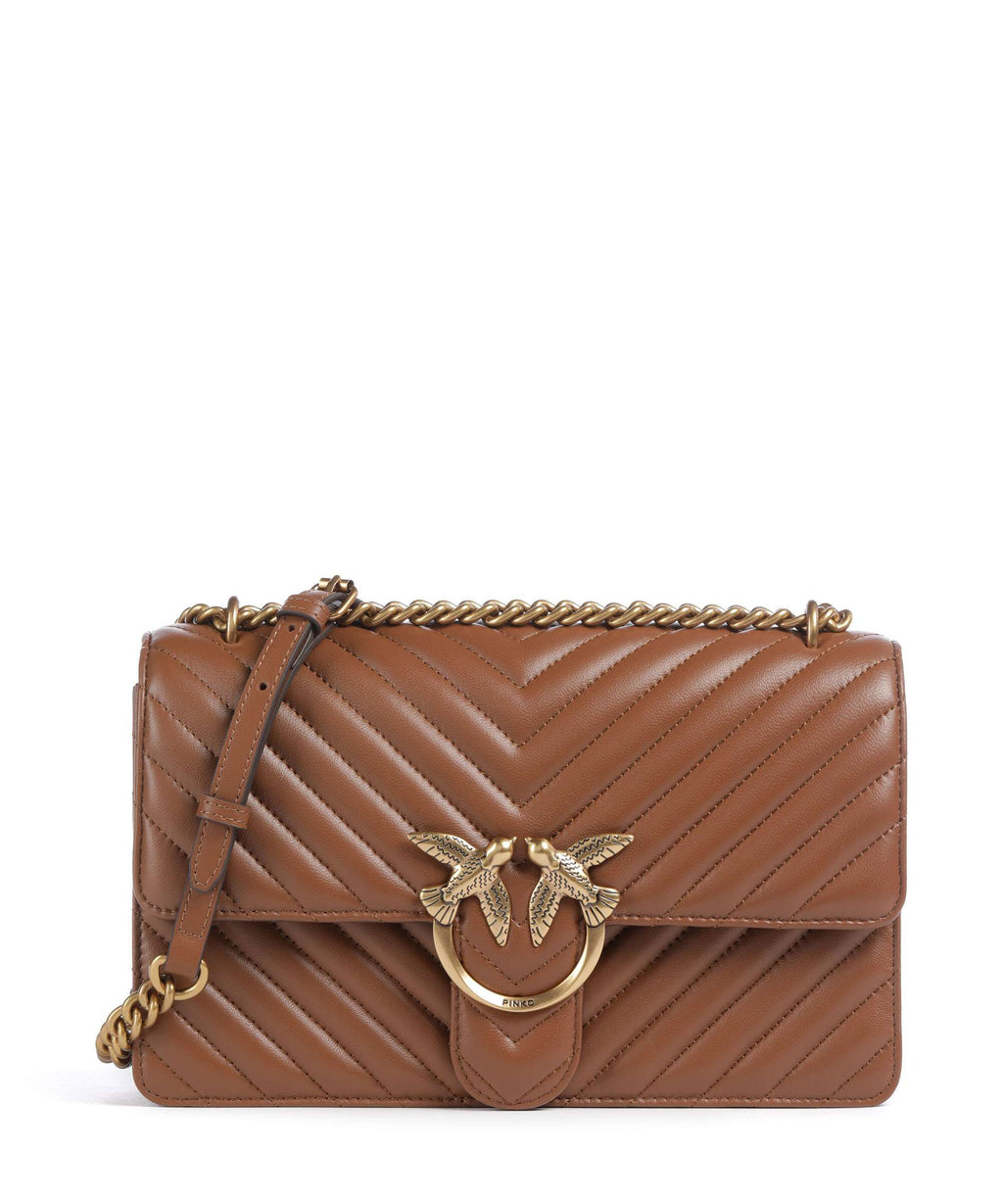 Pinko Love One Classic Shoulder bag marrone/leone/antique gold