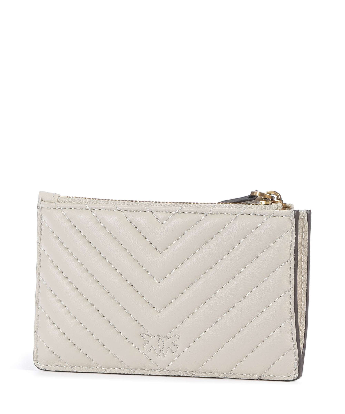 Pinko Airone Credit card holder bianco seta/antique gold