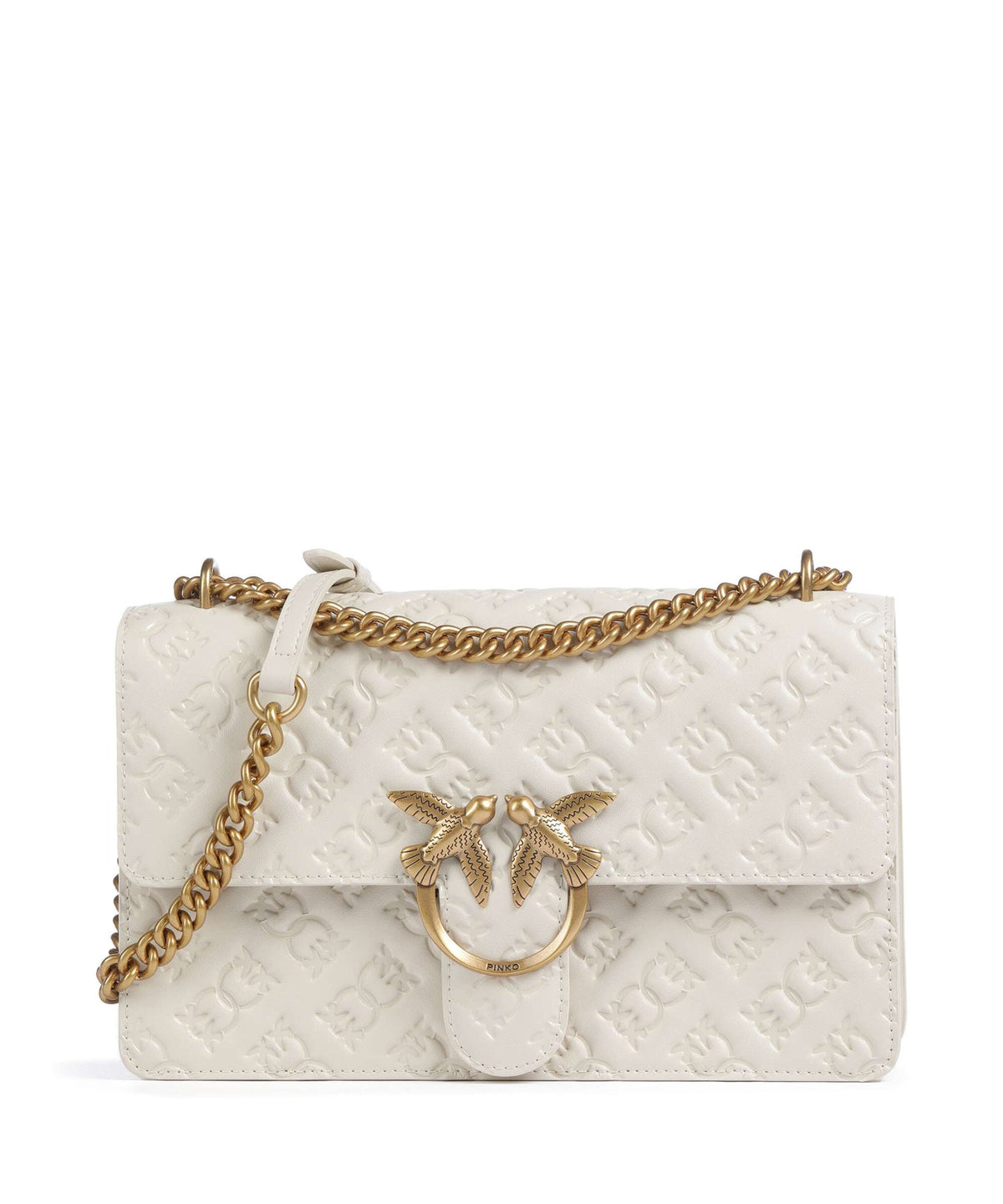 Pinko Love One Classic Shoulder bag bianco seta/antique gold