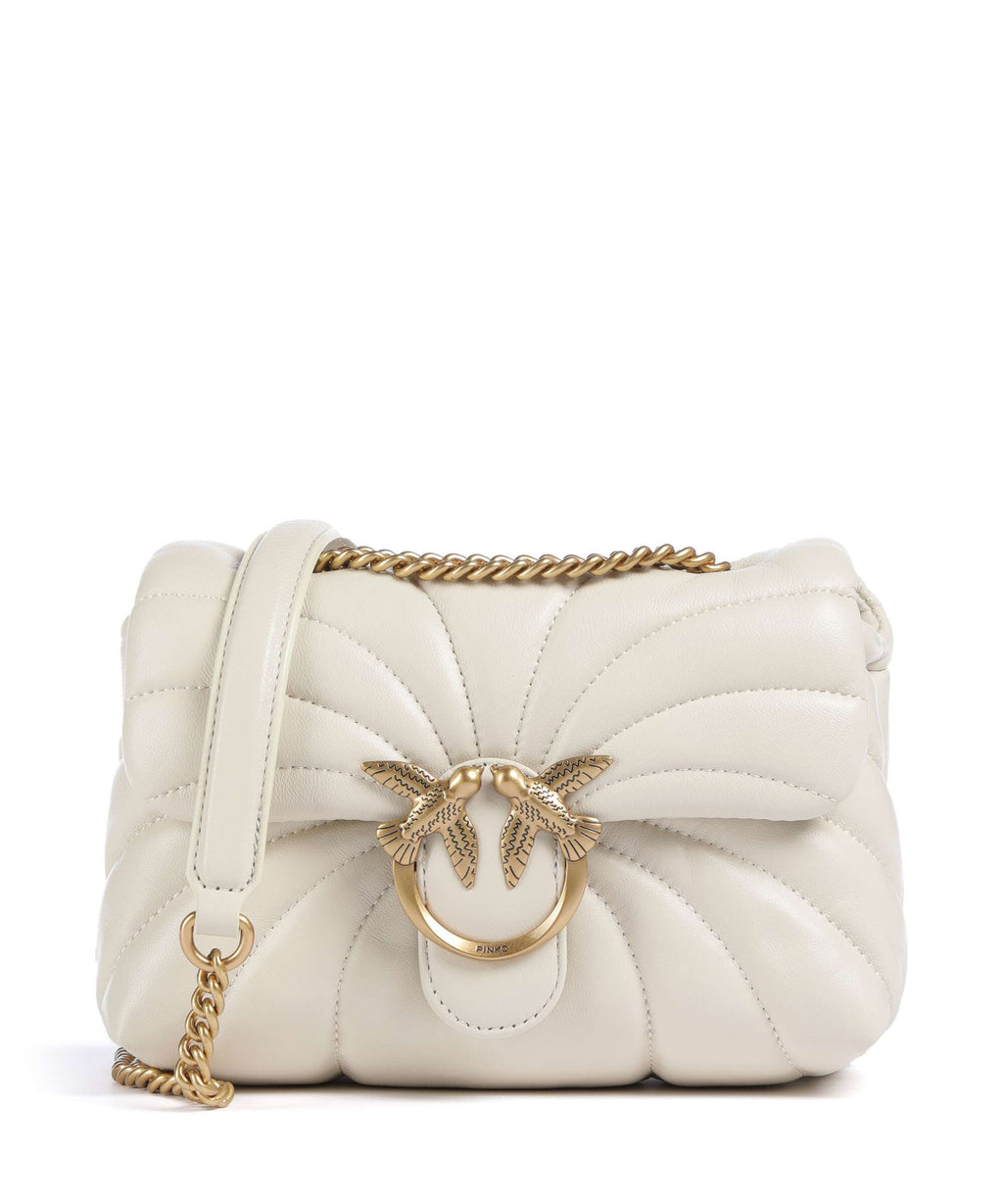 Pinko Love Puff Mini Shoulder bag bianco seta/antique gold