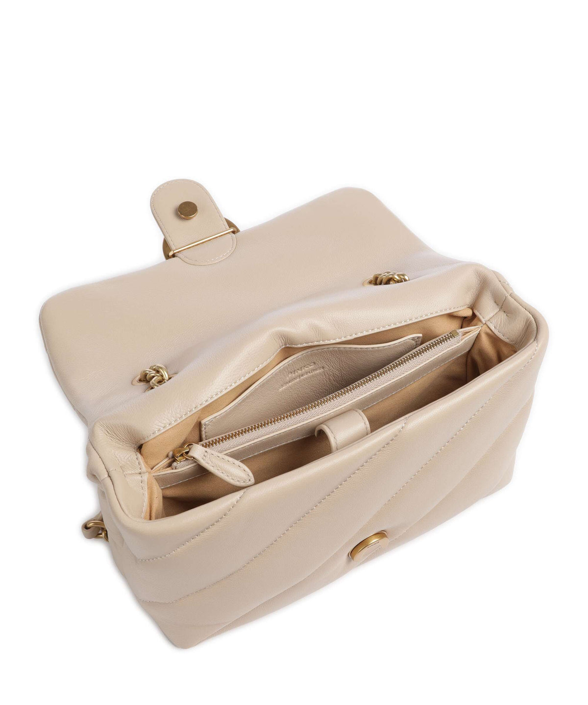 Pinko Love Puff Classic Shoulder bag beige/grigio fumo/antique gold