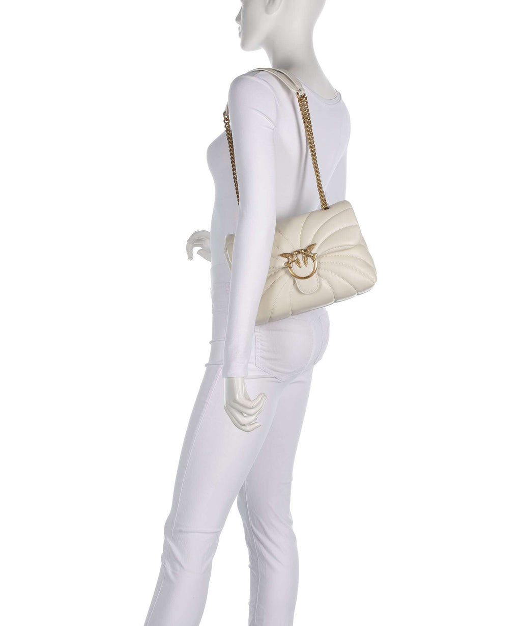 Pinko Love Puff Classic Shoulder bag bianco seta/antique gold