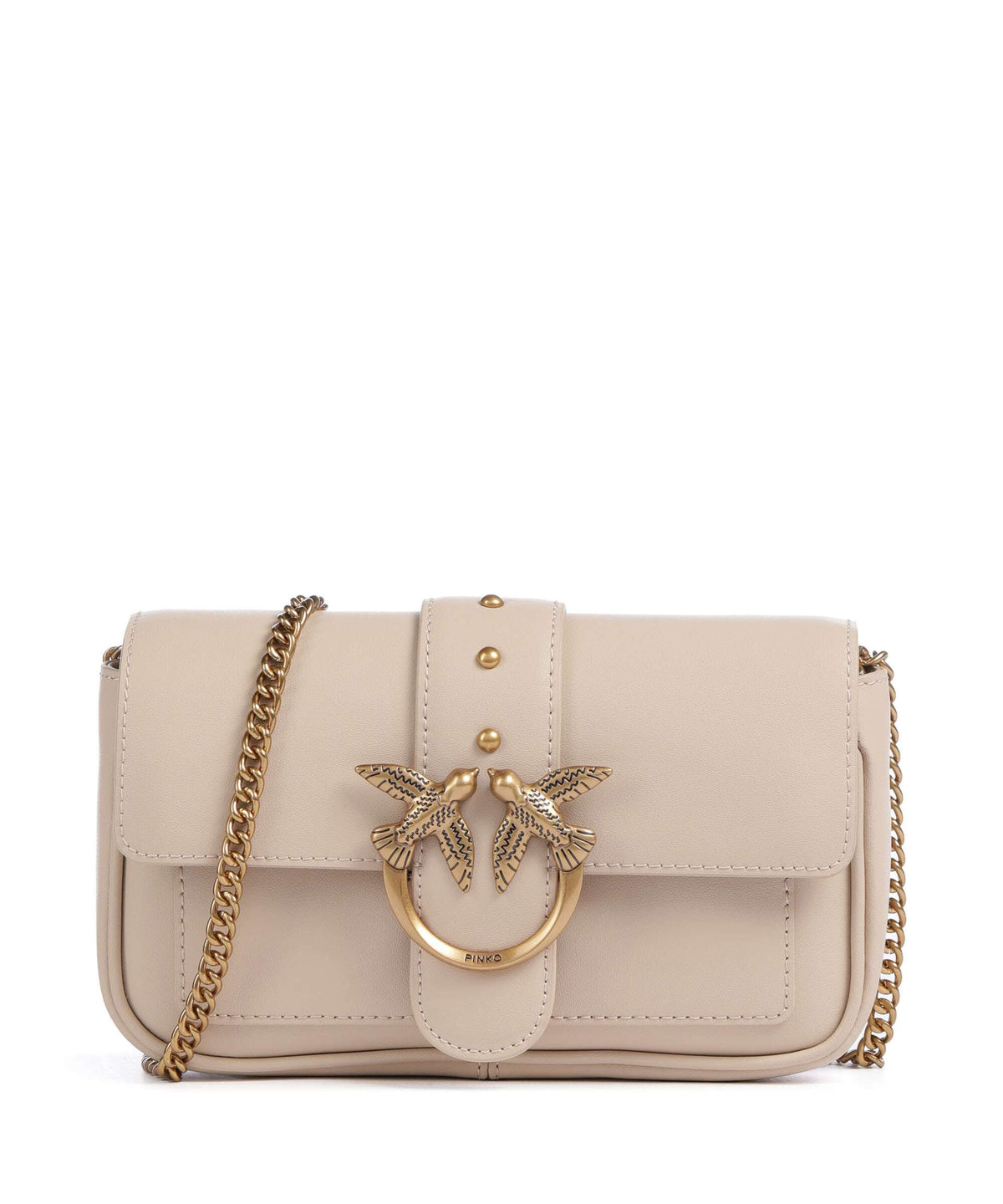 Pinko Love One Pocket Wallet beige/grigio fumo/antique gold