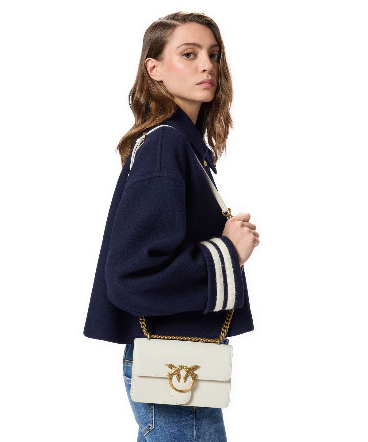 Pinko Love One Mini Shoulder bag beige/grigio fumo/antique gold