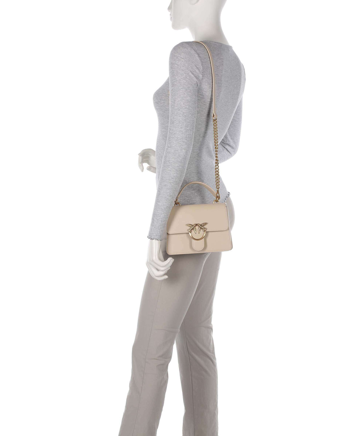 Pinko Love One Mini Handbag beige/grigio fumo/antique gold