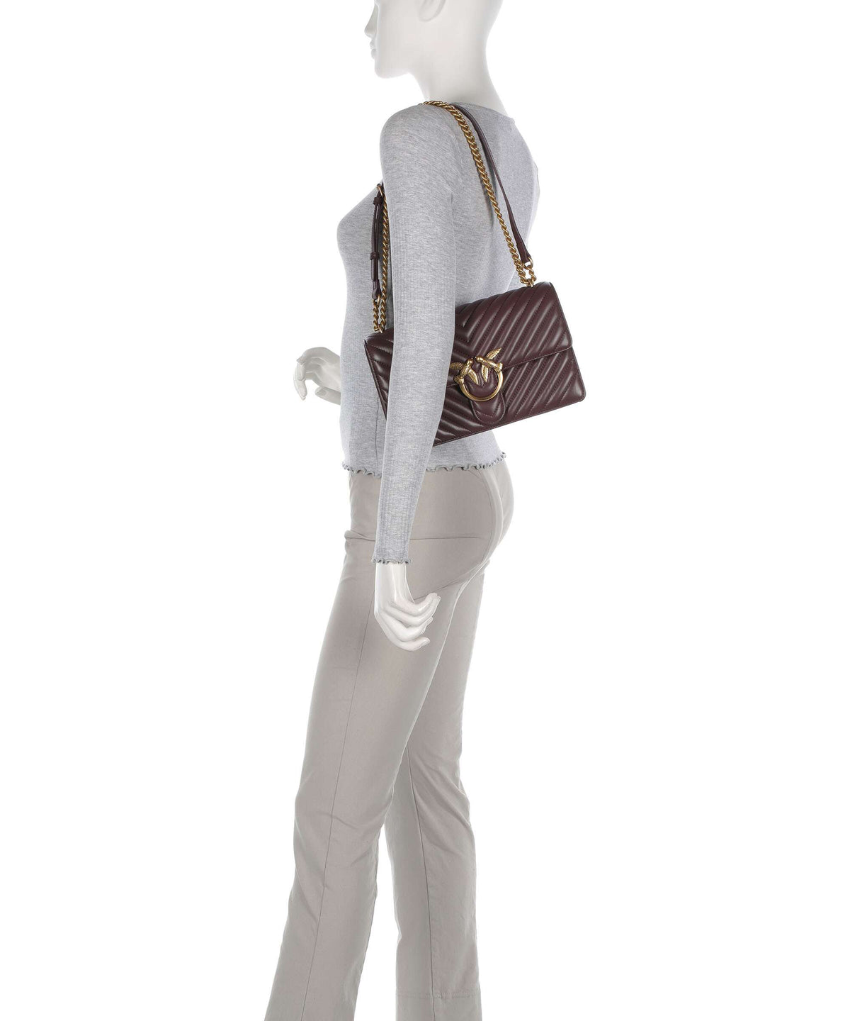 Pinko Love One Classic Shoulder bag cioccolato amaro/antique gold
