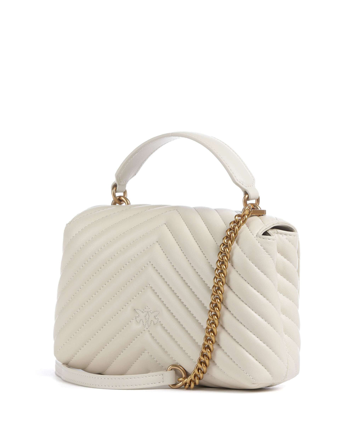 Pinko Love Lady Puff Mini Handbag bianco seta/antique gold