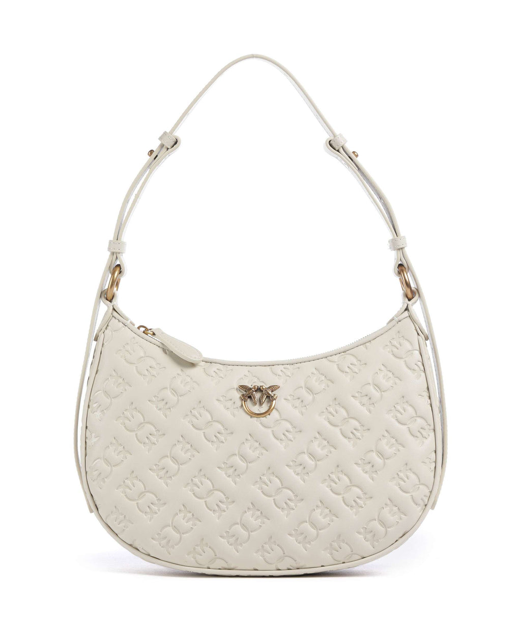 Pinko Half Moon Mini Shoulder bag bianco seta/antique gold