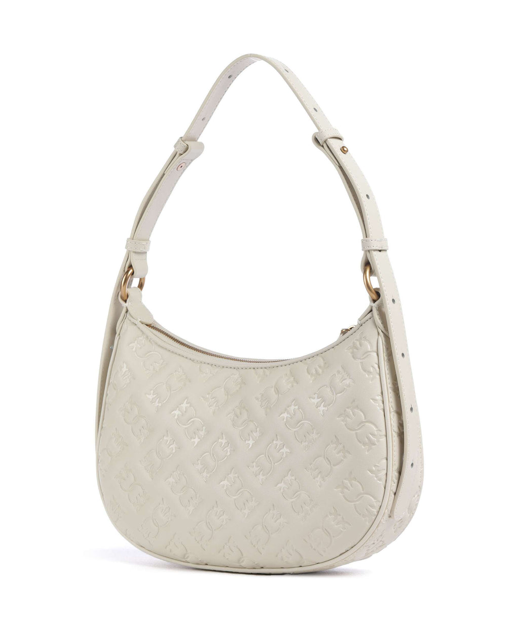 Pinko Half Moon Mini Shoulder bag bianco seta/antique gold