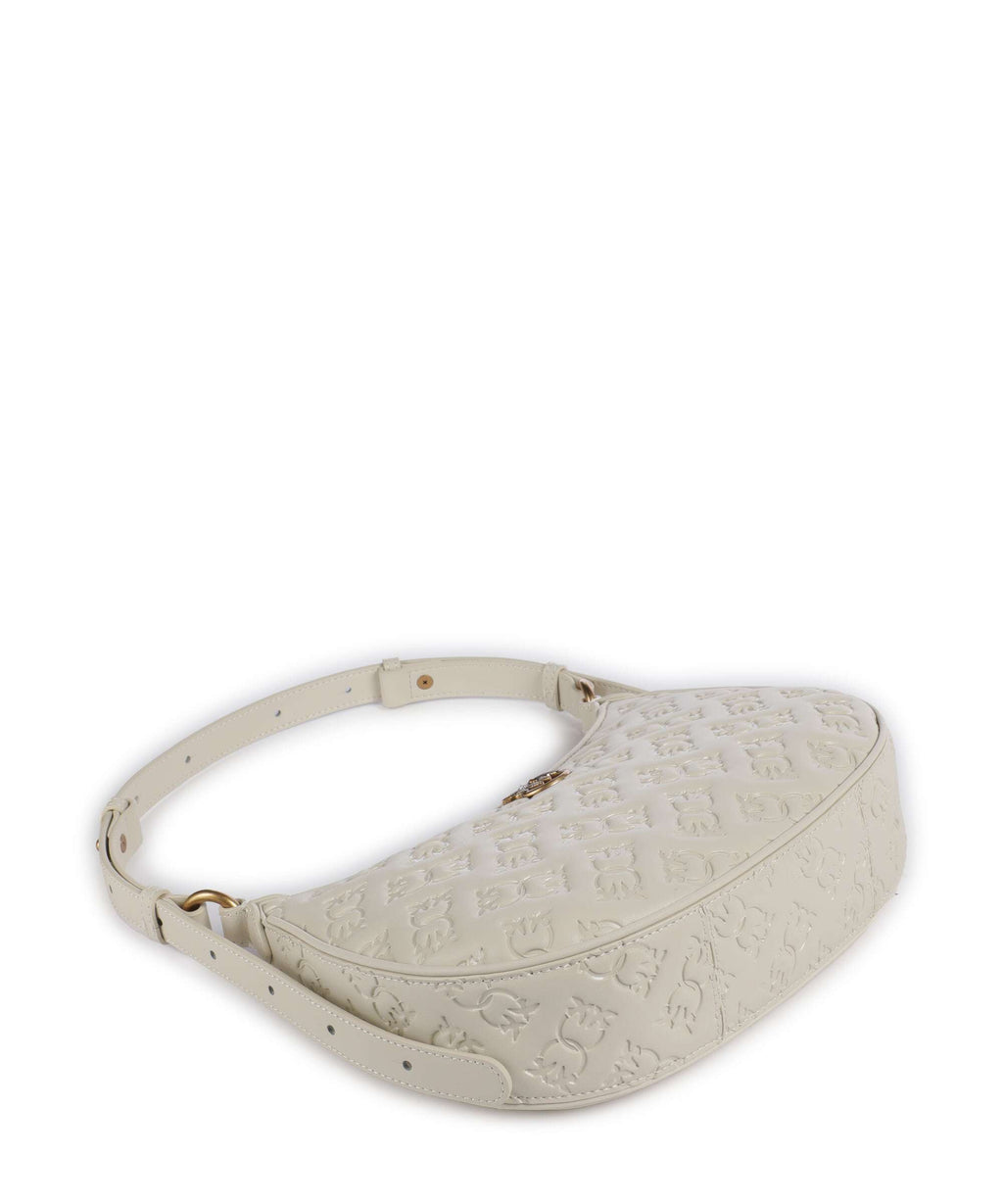 Pinko Half Moon Mini Shoulder bag bianco seta/antique gold