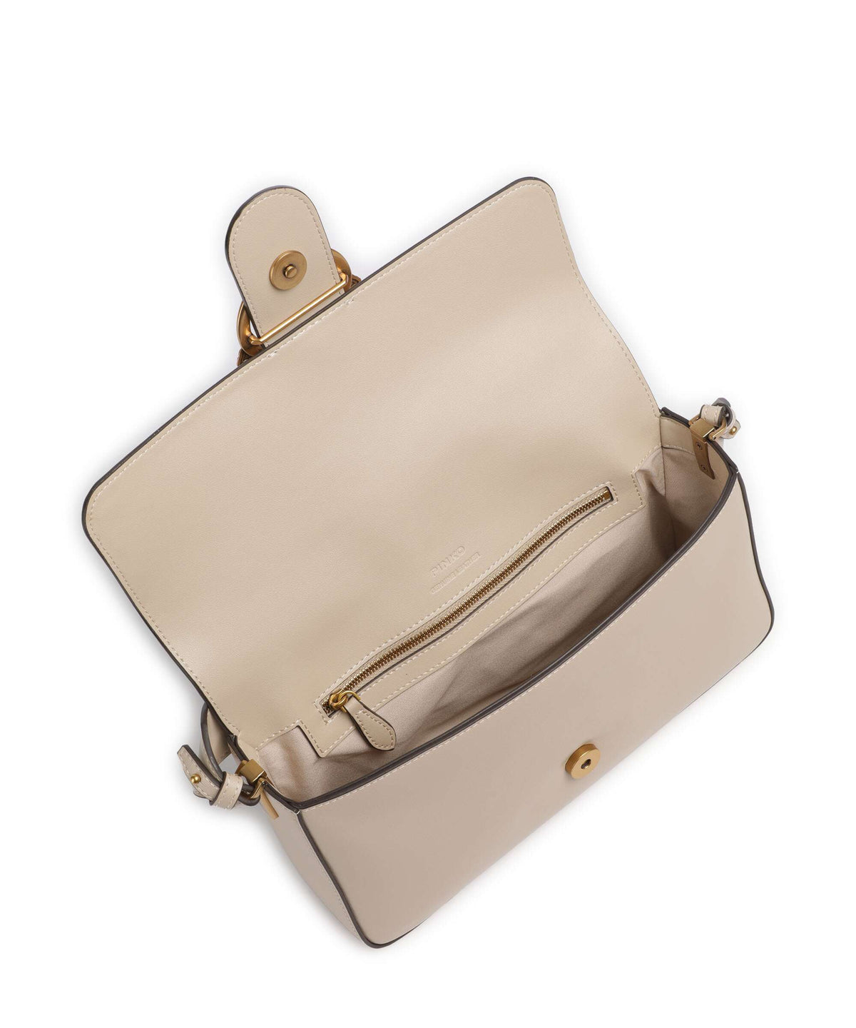 Pinko Love One Classic Slouchy Shoulder bag beige/grigio fumo/antique gold