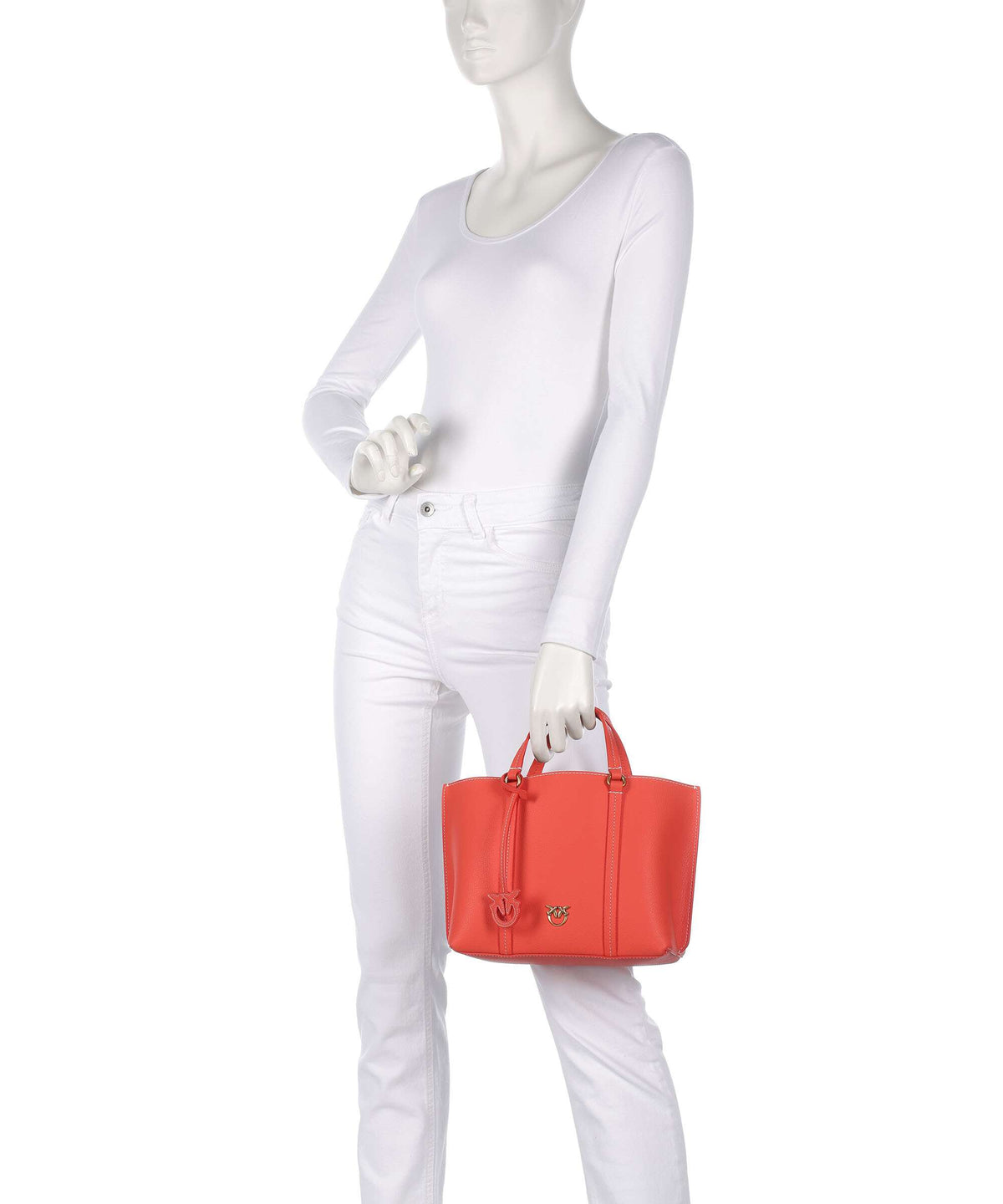 Pinko Carrie Classic Handbag rosso mandarino/antique gold
