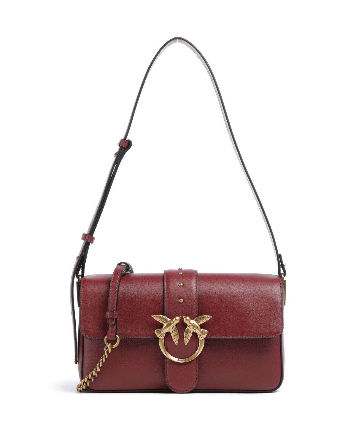 Pinko Love One Classic Slouchy Shoulder bag bordeaux merlot/antique gold