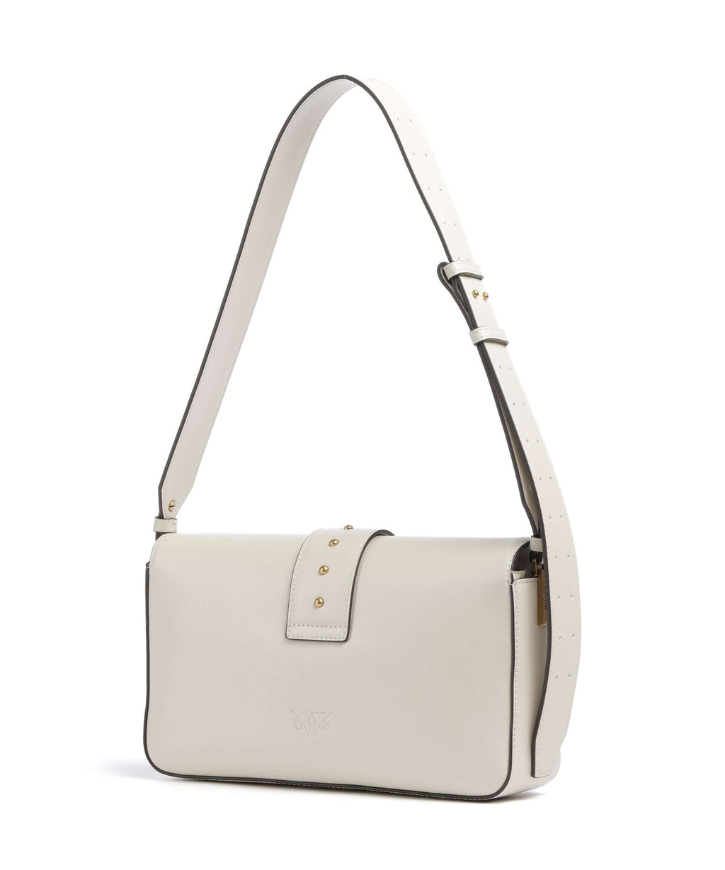 Pinko Love One Classic Slouchy Shoulder bag bianco seta/antique gold