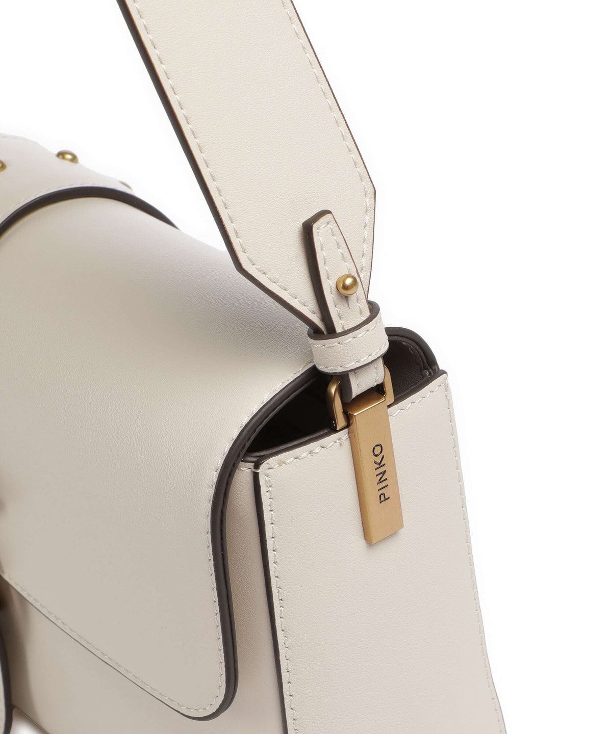 Pinko Love One Classic Slouchy Shoulder bag bianco seta/antique gold