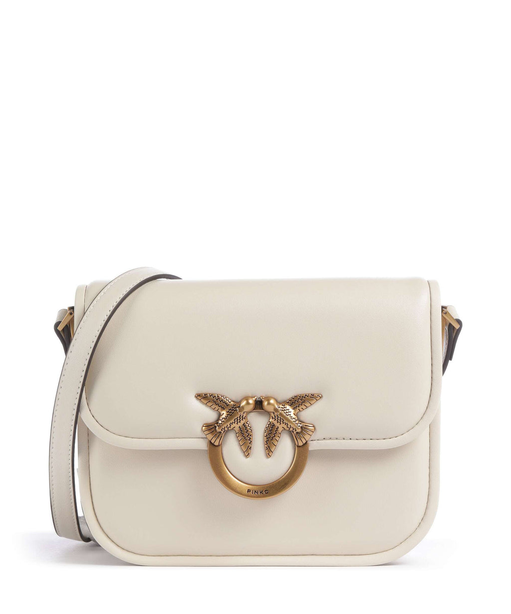 Pinko Love One Mini Crossbody bag bianco seta/antique gold