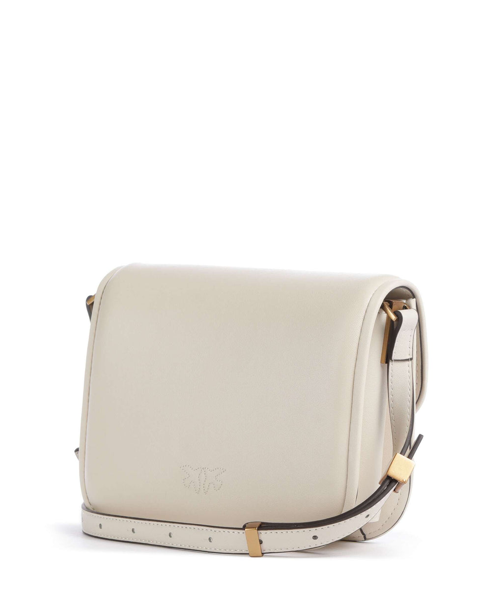 Pinko Love One Mini Crossbody bag bianco seta/antique gold