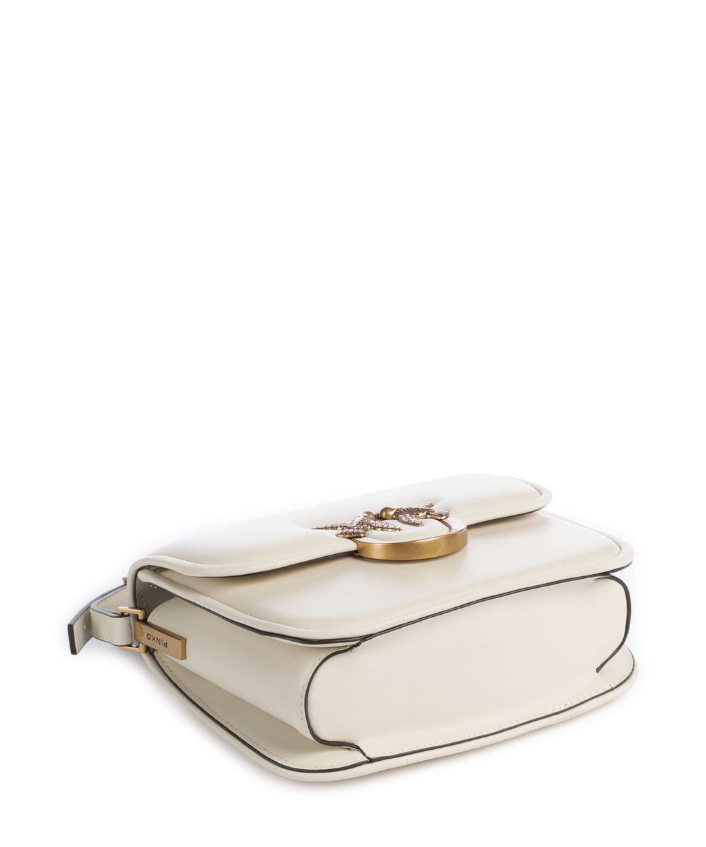 Pinko Love One Mini Crossbody bag bianco seta/antique gold