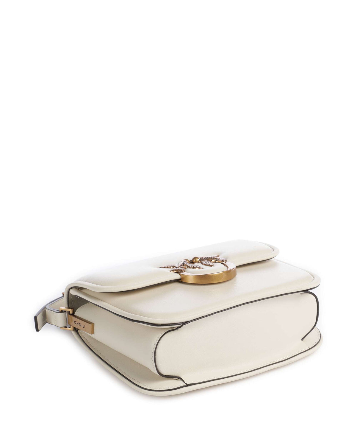 Pinko Love One Mini Crossbody bag bianco seta/antique gold