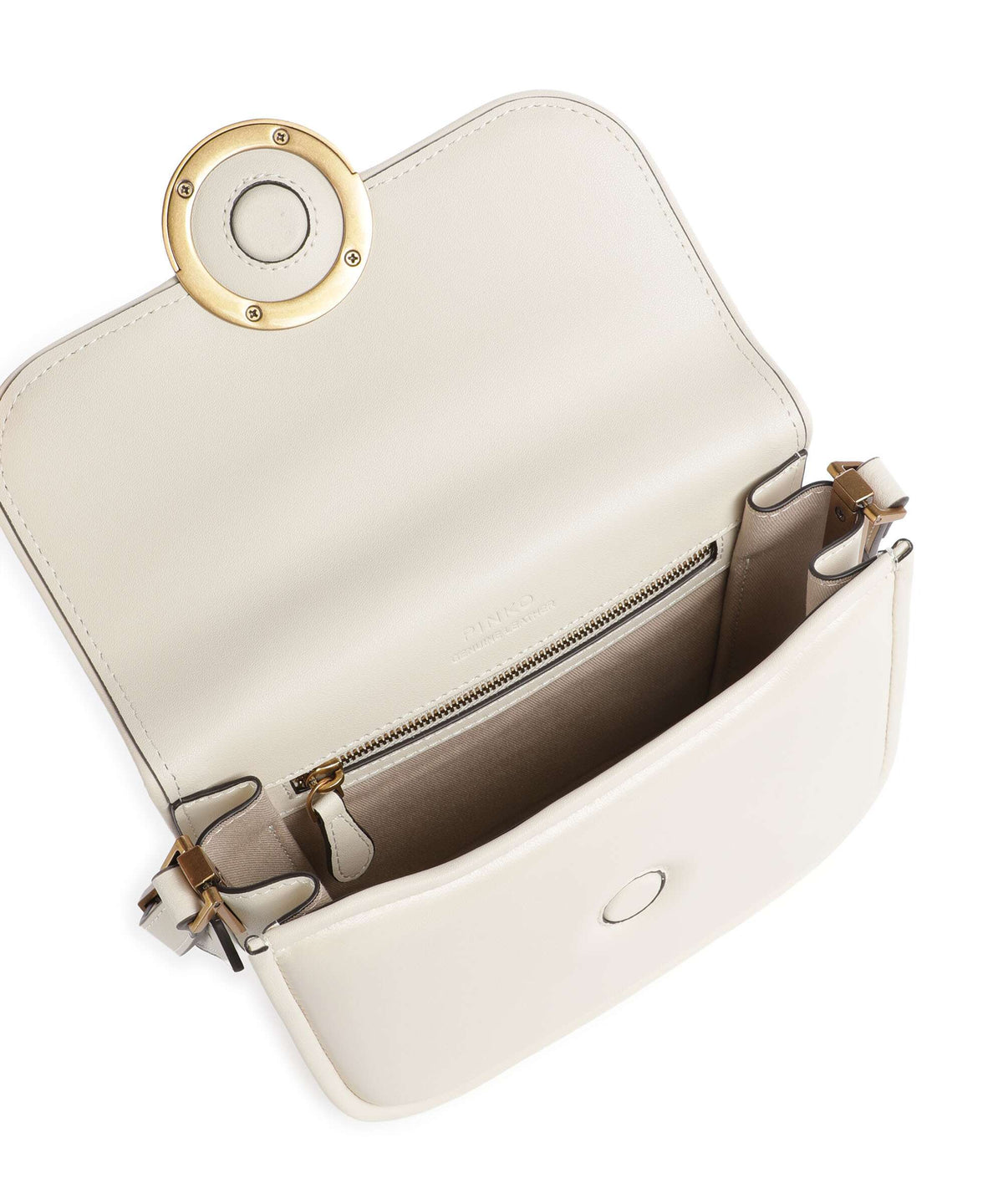 Pinko Love One Mini Crossbody bag bianco seta/antique gold