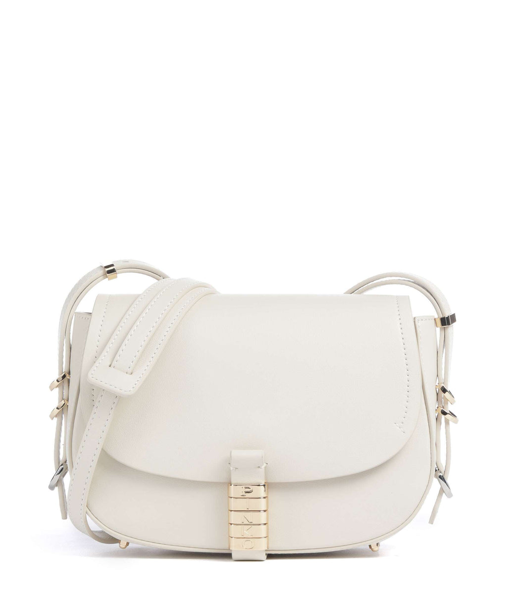 Pinko Saddle Mini Crossbody bag bianco seta/gold/nike
