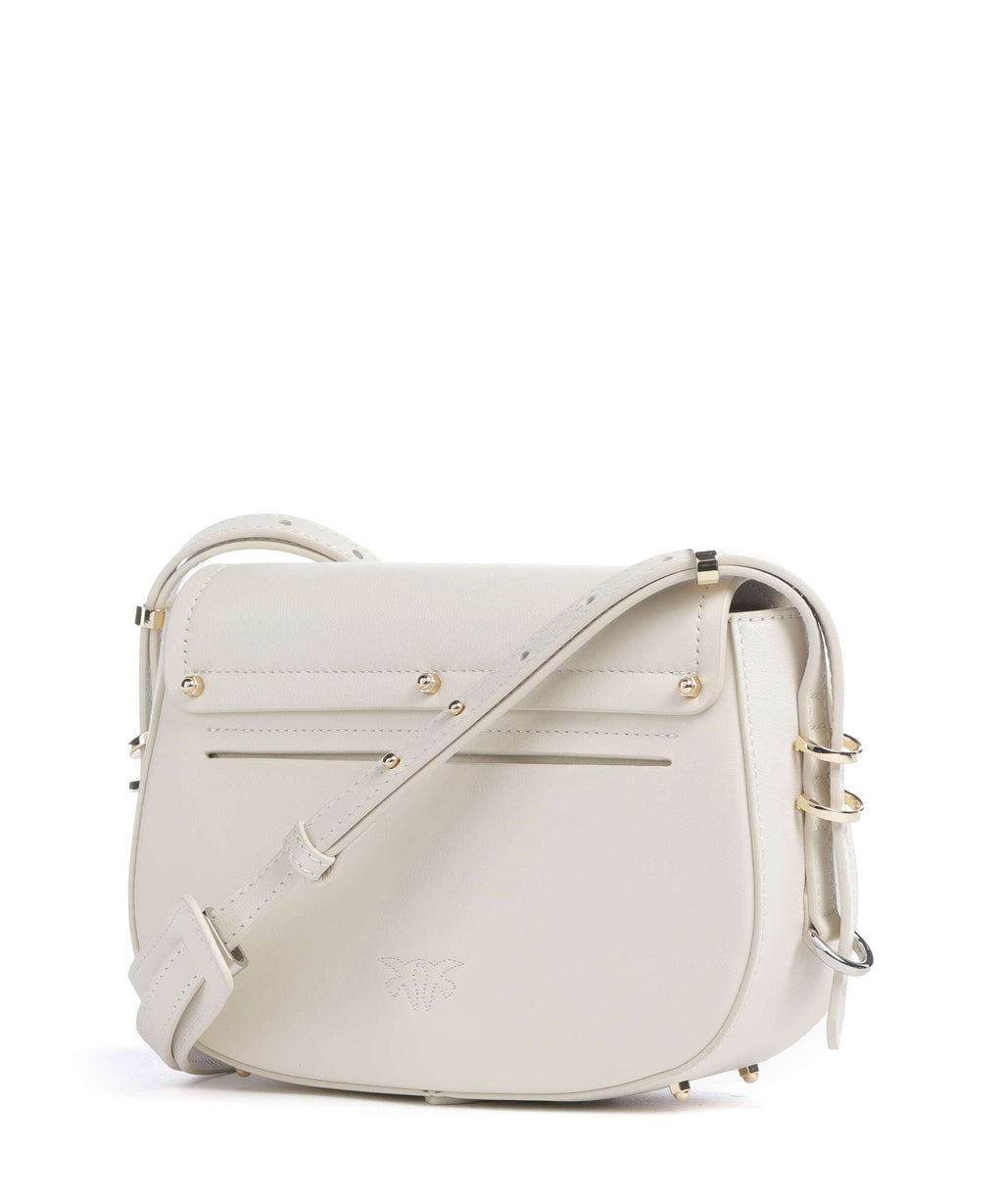 Pinko Saddle Mini Crossbody bag bianco seta/gold/nike