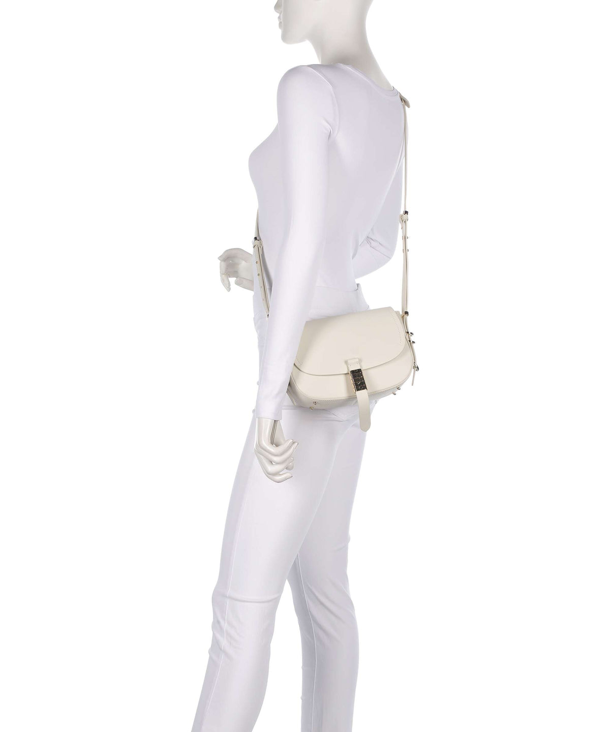 Pinko Saddle Mini Crossbody bag bianco seta/gold/nike