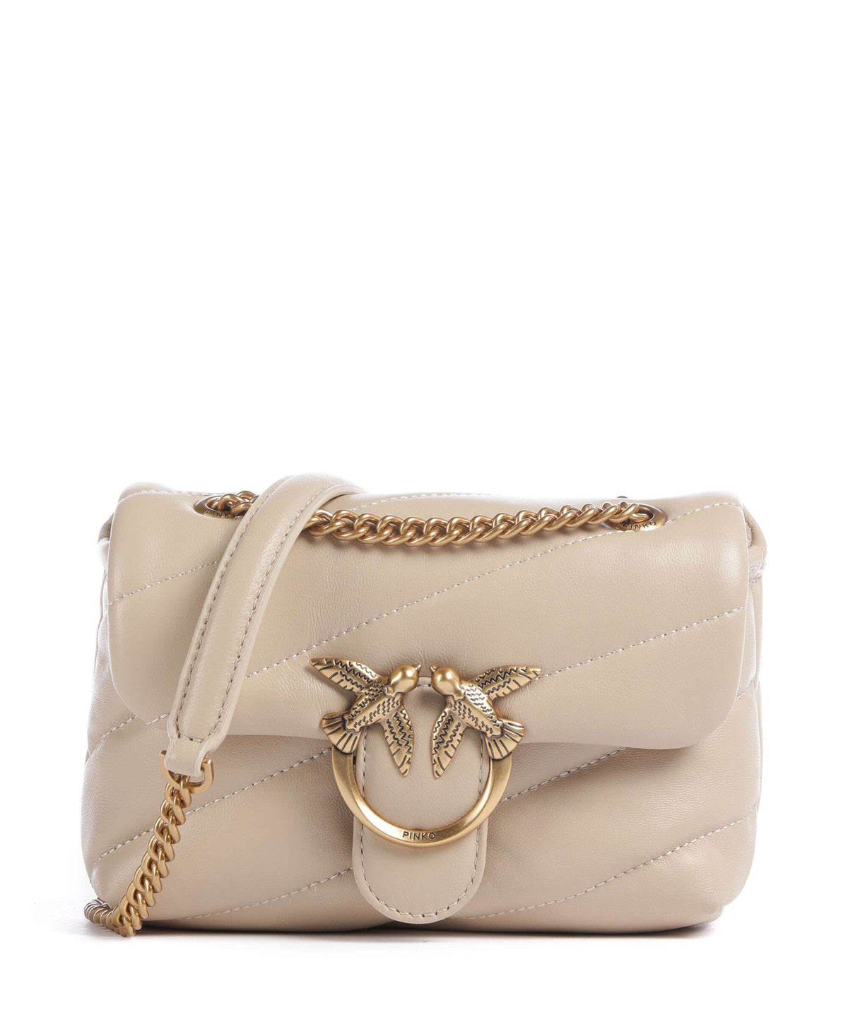 Pinko Love Puff Baby Shoulder bag beige/grigio fumo/antique gold