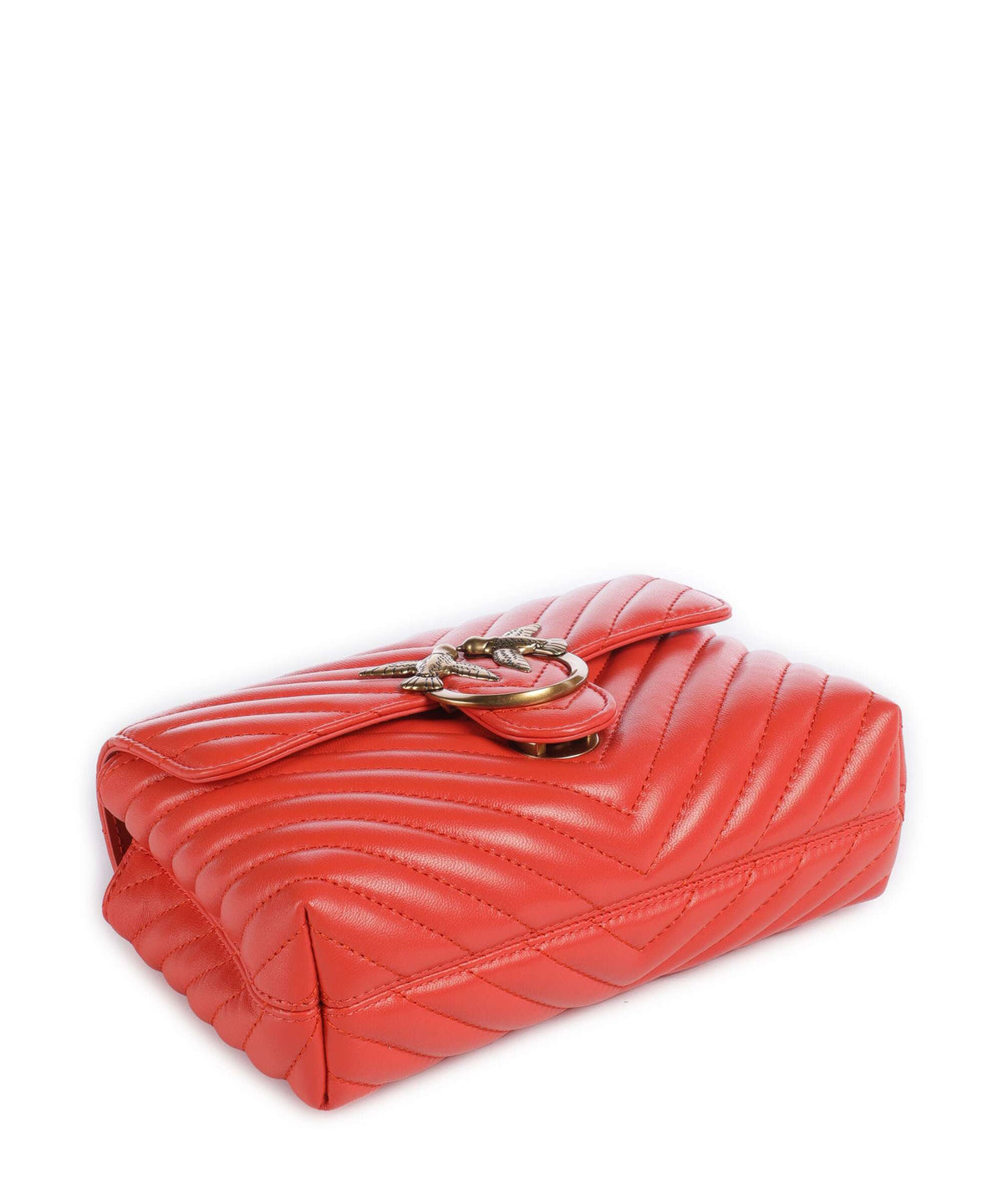 Pinko Love Lady Puff Mini Handbag rosso mandarino/antique gold