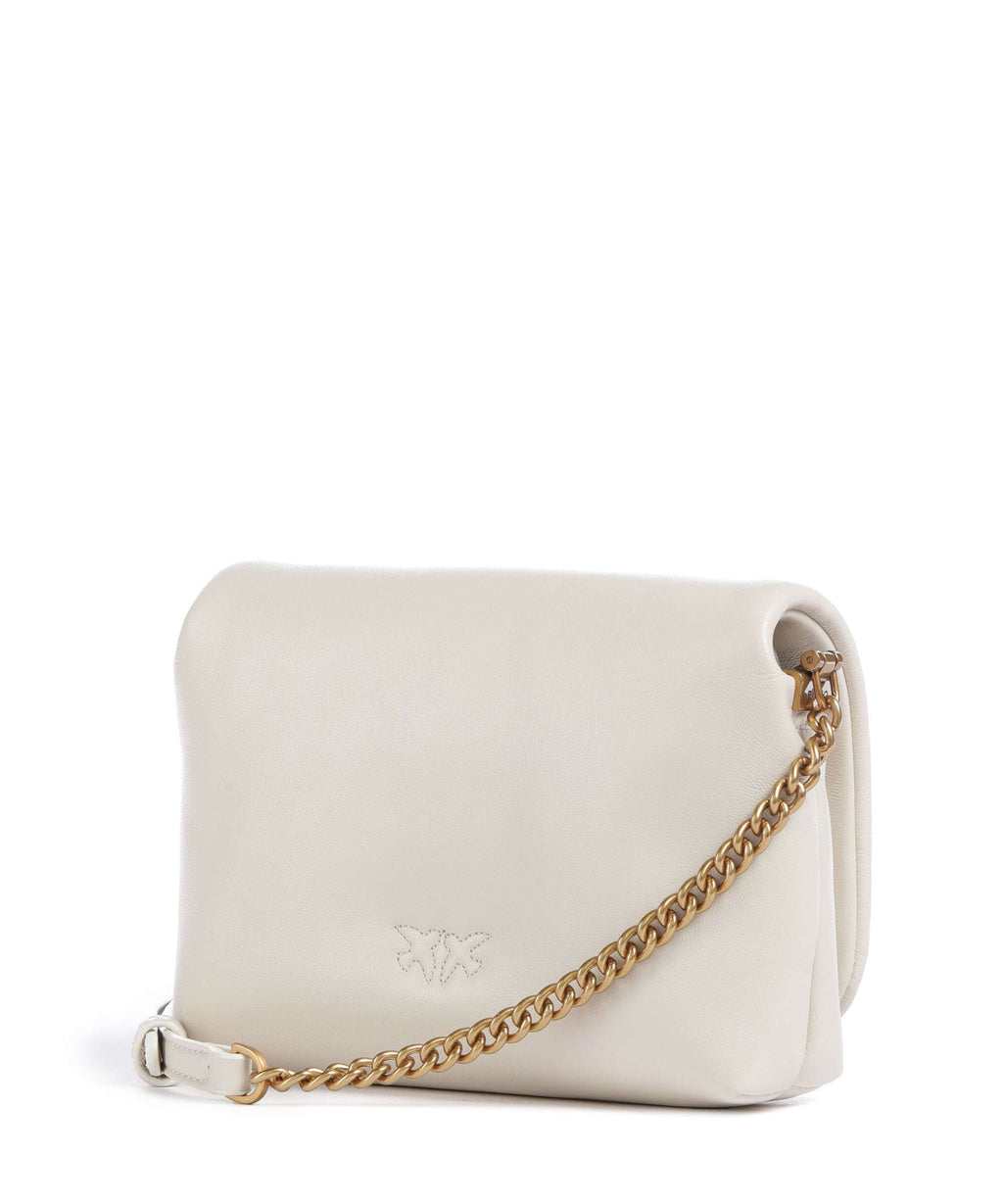 Pinko Love Click Puff Baby Crossbody bag bianco seta/antique gold