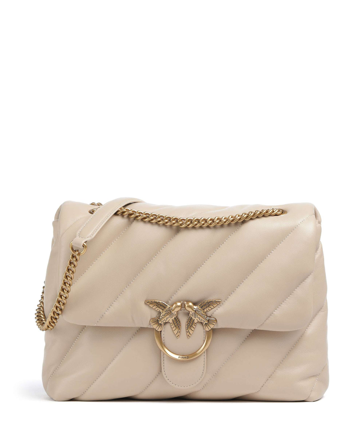 Pinko Love Puff Big Shoulder bag beige/grigio fumo/antique gold