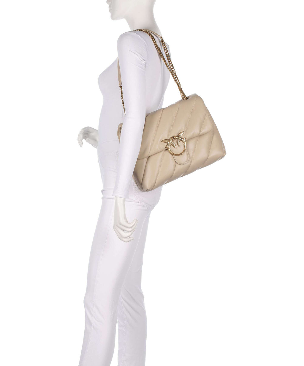 Pinko Love Puff Big Shoulder bag beige/grigio fumo/antique gold