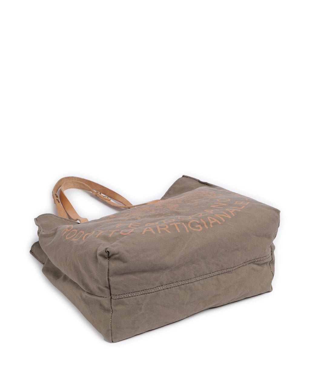 Campomaggi Tote bag verde militare/naturale/albicocca