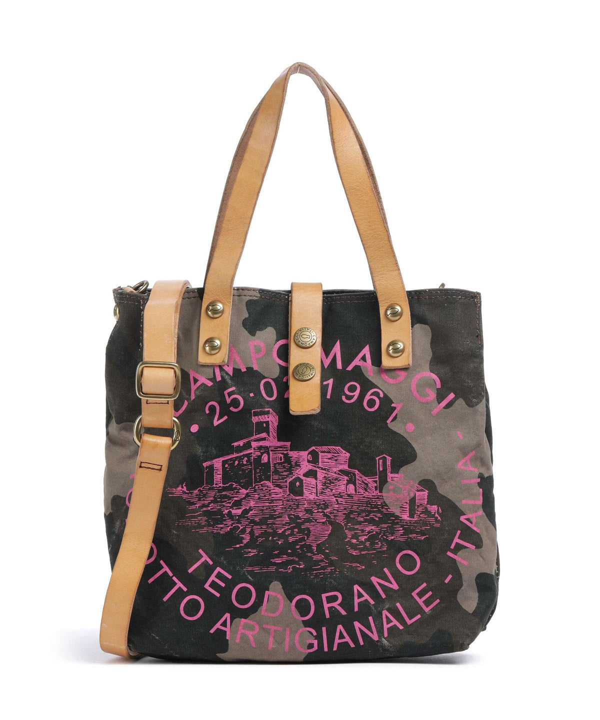 Campomaggi Tote bag camouflage/naturale/fuxia