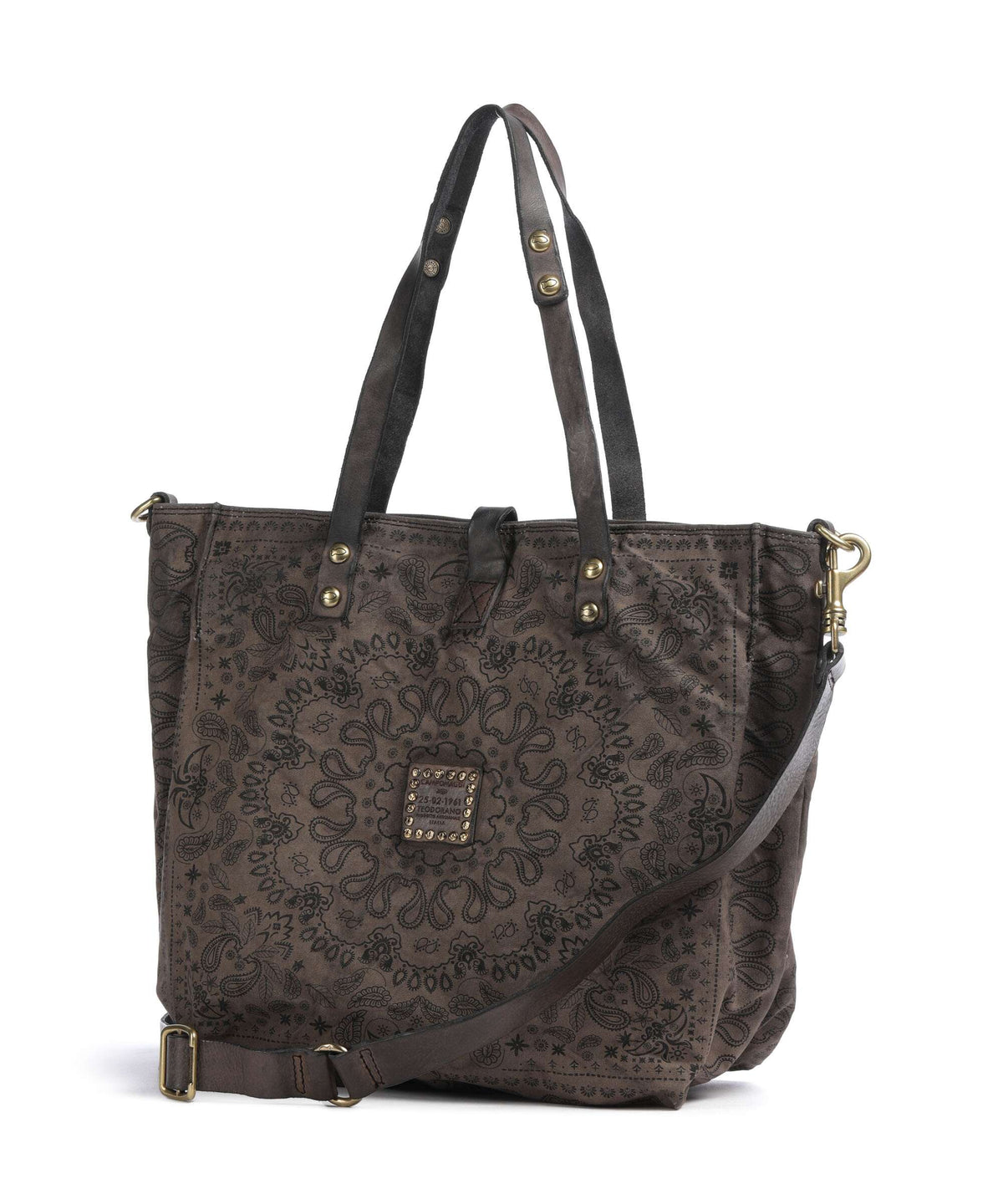 Campomaggi Tote bag verde militare/nera