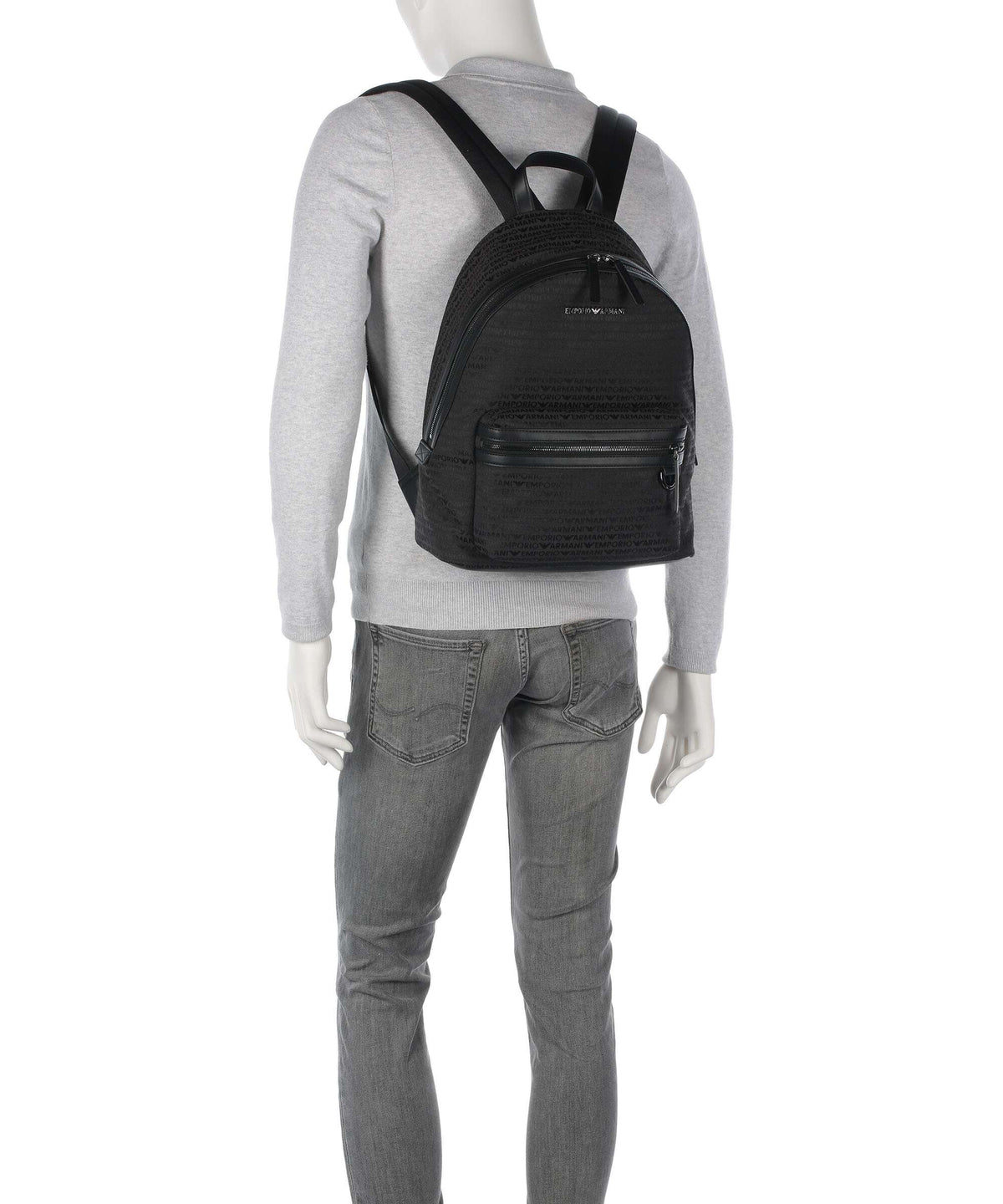 Emporio Armani Logo Jacquard Backpack bristol black