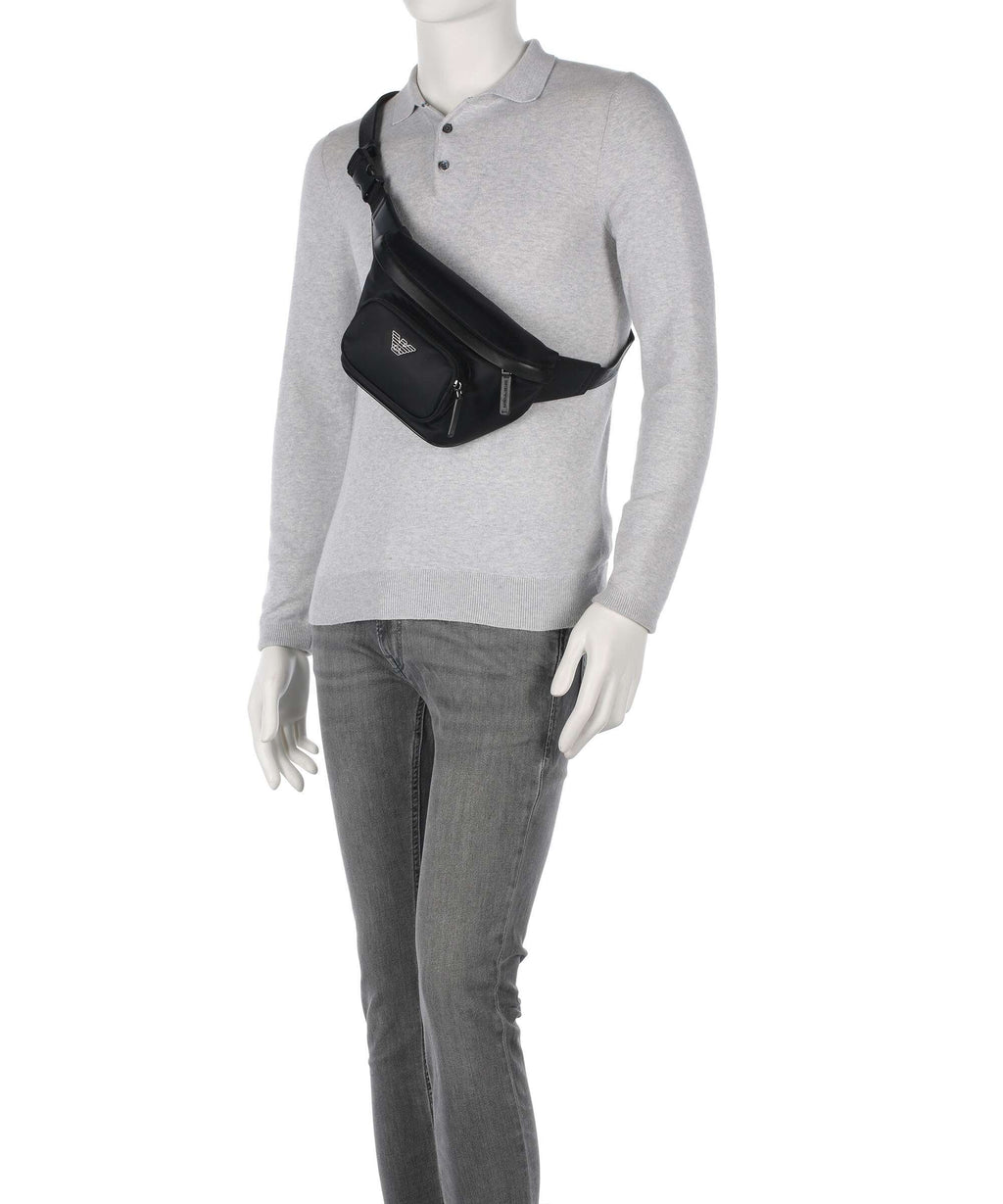 Emporio Armani Recycled Nylon Belt bag black beauty