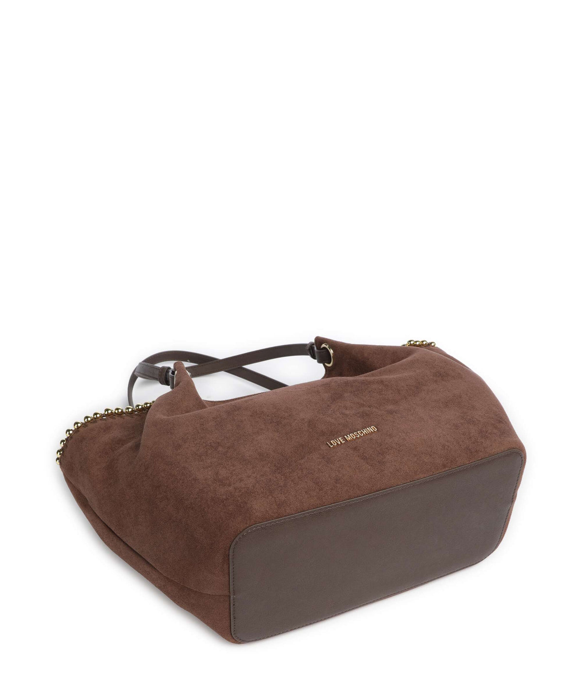Love Moschino Gold Bead Tote bag cioccolato