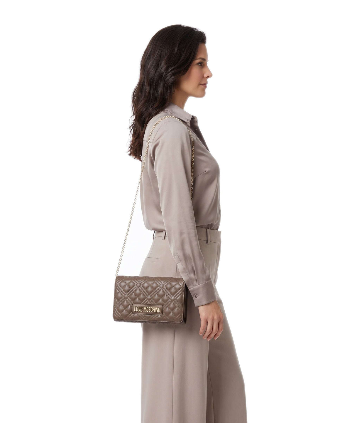 Love Moschino Smart Daily Crossbody bag fango