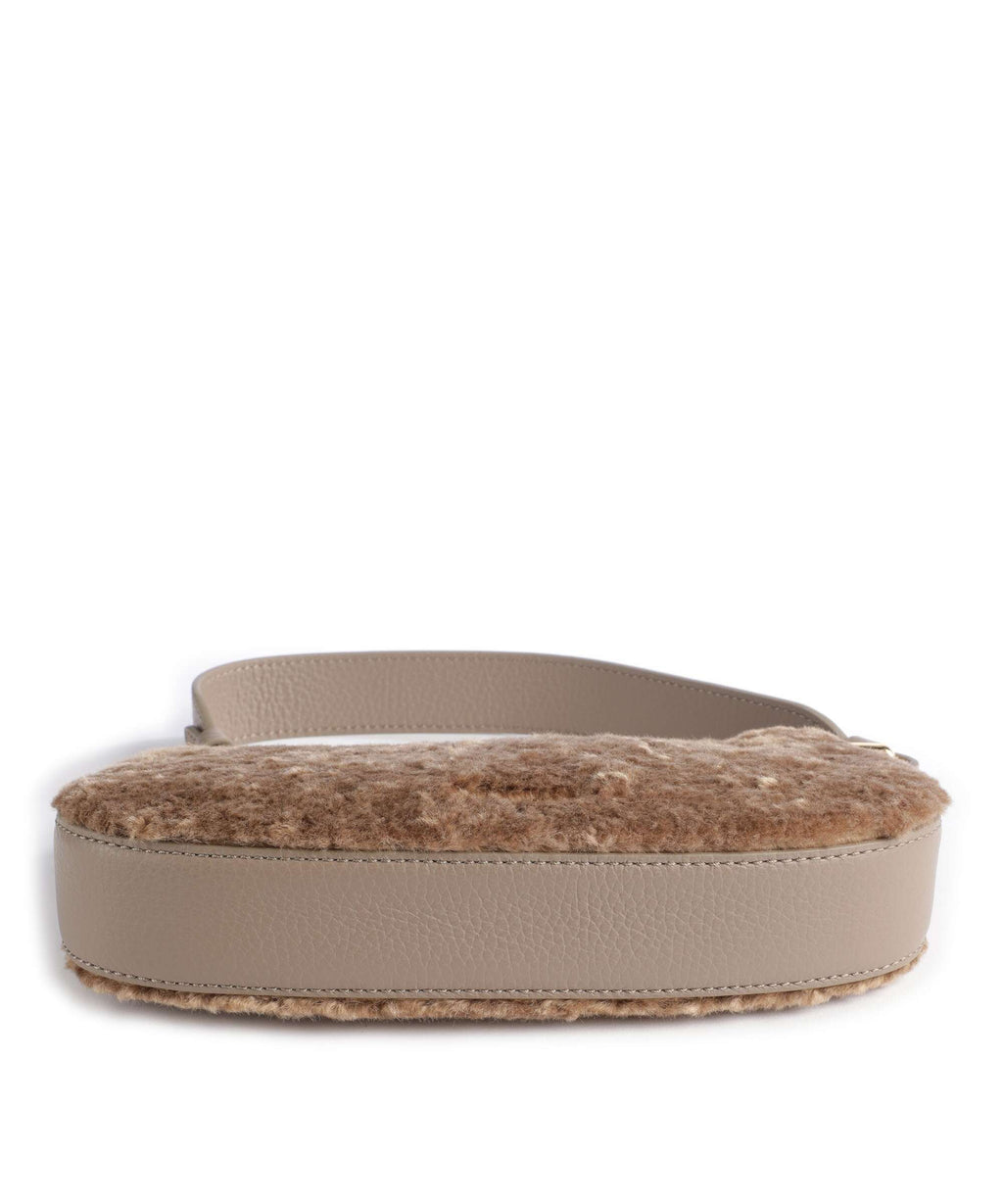 Coccinelle Merveille Astrakan Shoulder bag warm taupe