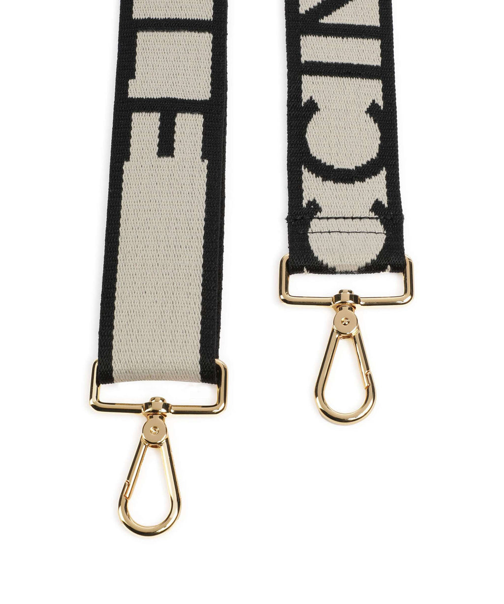 Coccinelle Nastro Signature Bag strap chalk/noir