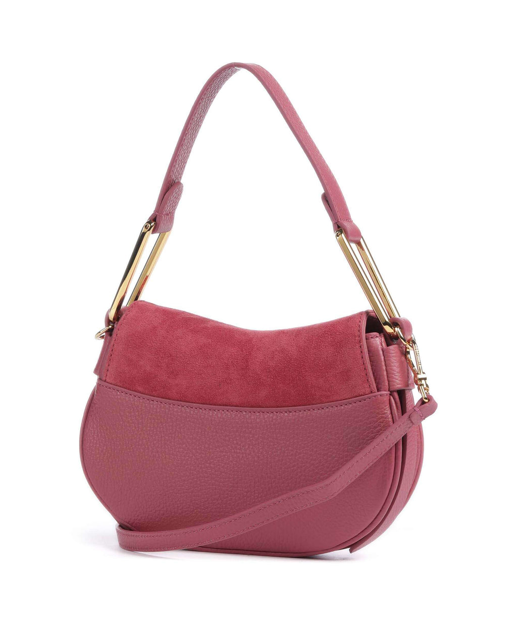 Coccinelle Magie Suede Shoulder bag rosewood