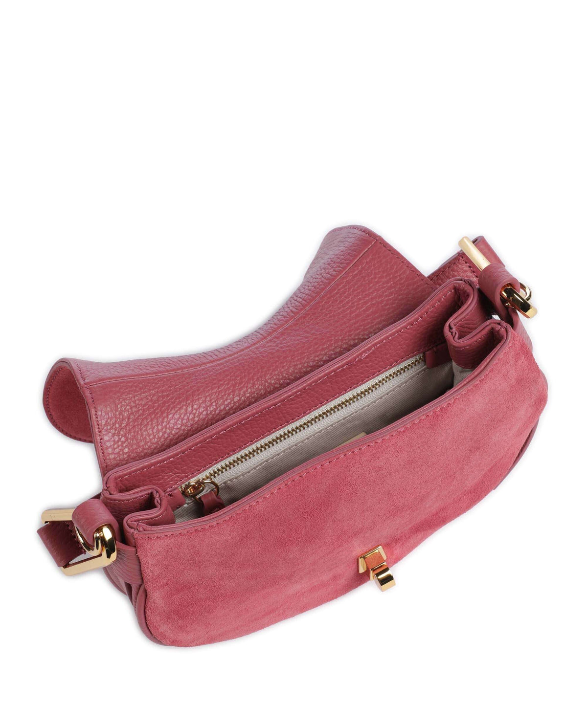 Coccinelle Magie Suede Shoulder bag rosewood